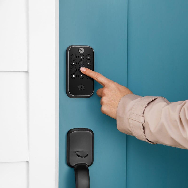 Yale Security Yale Security Assure Lock 2 Deadbolt, Black Suede Smart Entry Door Lock with Wi-Fi Connected Keypad for Code Entry Door Lock and Remote Access with Back-Up Key, YRD410-WF1-BSP  - Image 2