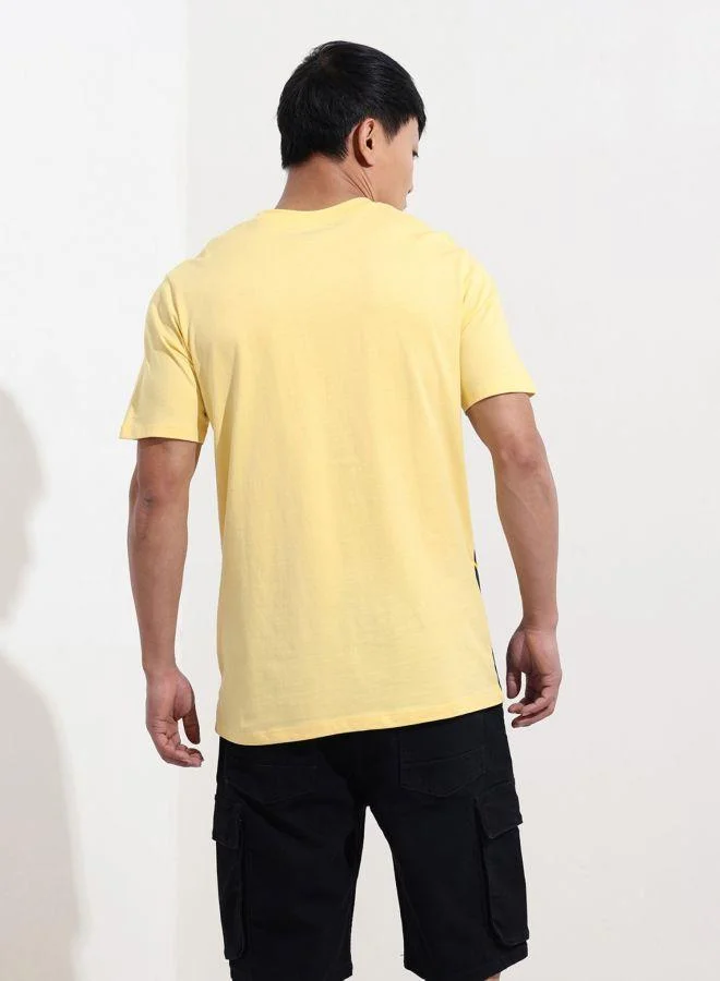 ذا انديان كراج كو Men Slim Fit Flash Printed Crew Neck Half Sleeves T-Shirt