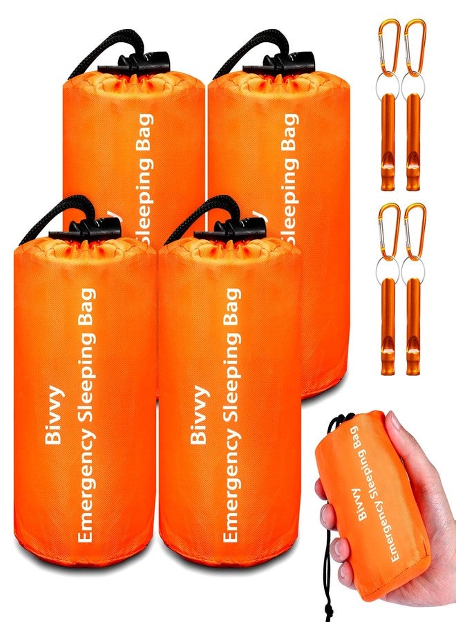 Cymuber Emergency Sleeping Bag Survival Bag,４Pack Portable Waterproof Thermal Bivy Sacks Tac Bivvy Bags,84"x36" Camping Mylar Sleeping Bag Survival Gear Emergency Blankets Survival Shelter - Image 1