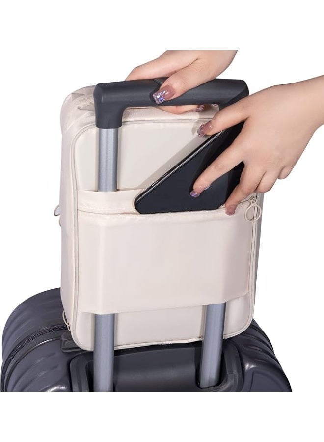 DUNISO Shoe Bag，Holds 3 Pair of Shoes Storage Bag，Hanging Travel Shoe Bag，Concise Style，Waterproof and Moisture-proof，for Outdoor，Travel，Business Trips,30*20*11cm，Beige - Image 2