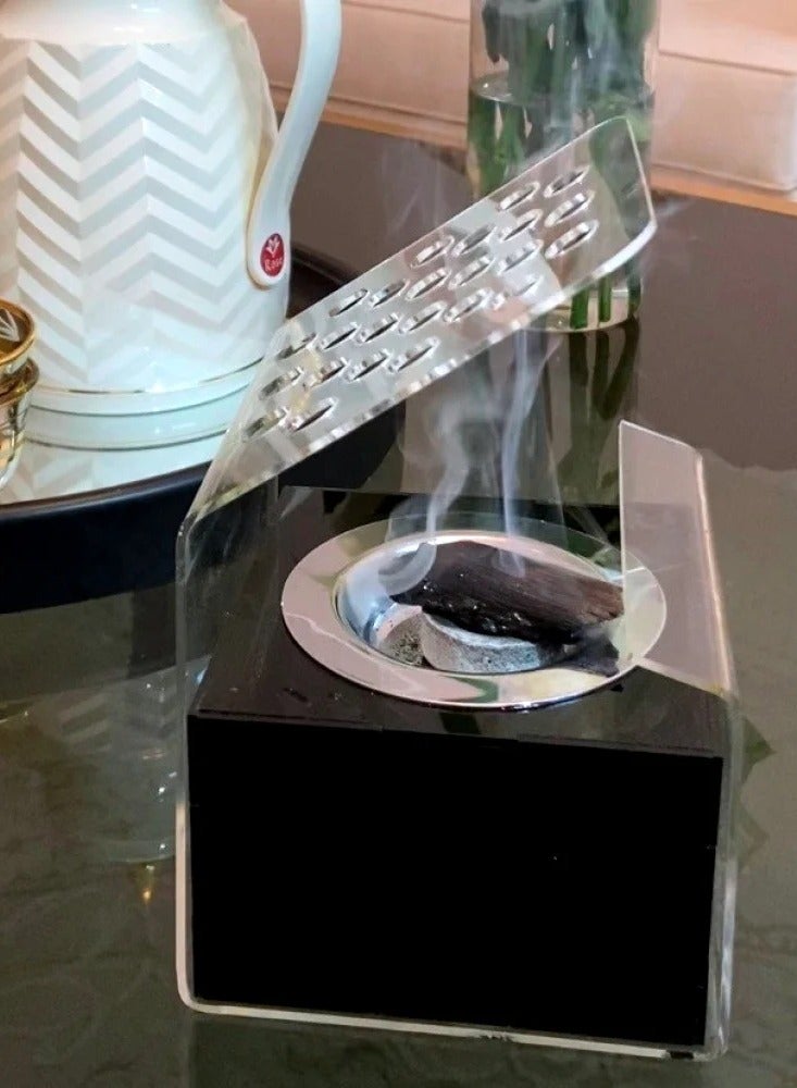 fan baytk Special winter gift, black acrylic incense burner with transparent acrylic, attractive design - Image 1