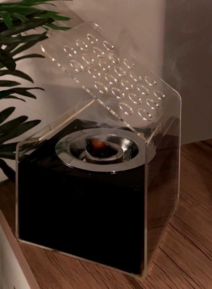 fan baytk Special winter gift, black acrylic incense burner with transparent acrylic, attractive design - Image 2