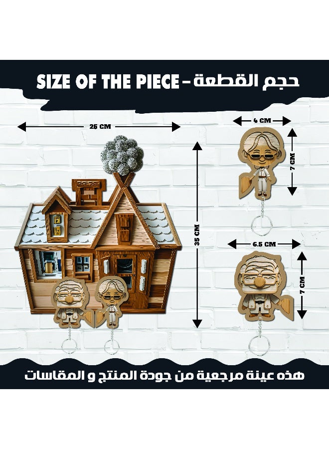 علاقة مفاتيح ميدلية مقاس 25x35 سم, بلون بني فاتح, مطبوع بجودة عالية, مع سمك 6ملي لمتانة قوية, ملونة, تصميم انيق لاضافة لمسة جمالية للحائط, علاقة مفاتيح, خطاف للمفاتيح, ديكور للحائط  - Image 3