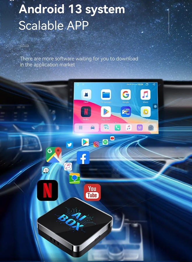 Digisand Wireless CarPlay AI box Adaptor and Android Auto Wireless Adaptor - Magic Link CarPlay Ai Box-Support YouTube/TF Card/U Disk for Wired to Wireless CarPlay Dongle for Wired CarPlay Cars Plug & Play - Image 2