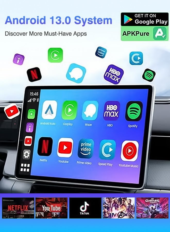 Digisand Wireless CarPlay AI box Adaptor and Android Auto Wireless Adaptor - Magic Link CarPlay Ai Box-Support YouTube/TF Card/U Disk for Wired to Wireless CarPlay Dongle for Wired CarPlay Cars Plug & Play - Image 4