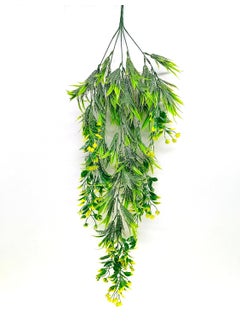Oak Leafs Oak Leafs Artificial Plants Hanging Flower for Indoor Outdoor Wall Hanging Home Bedroom Decor Living Room Wall Balcony Decoration Beautiful WashableDurable Versatile Green Yellow  - Image 1
