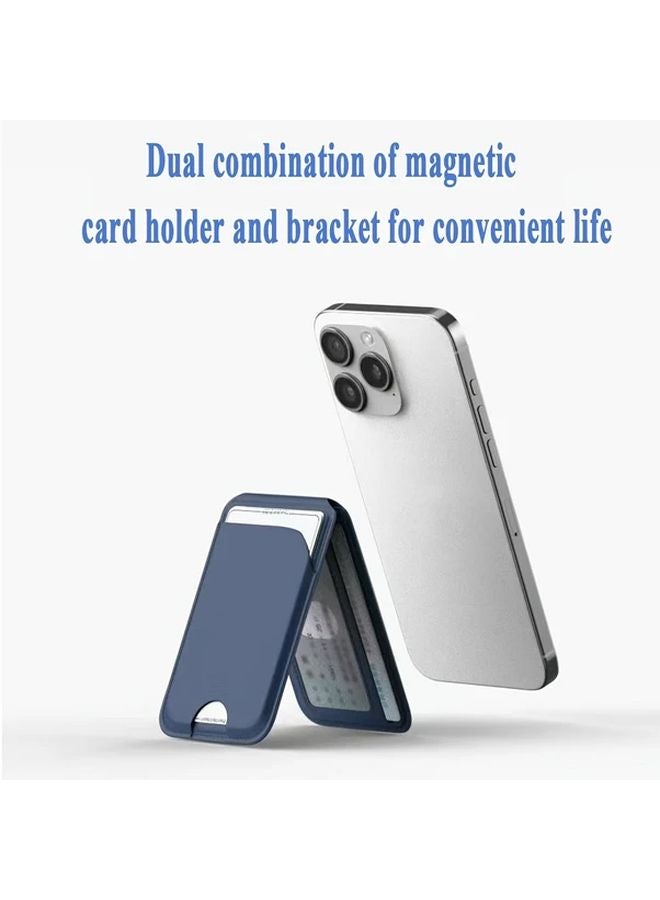 Magnetic Wallet For iPhone 16 15 14 13 12 With Adjustable Stand 5 Card Slots Black - Image 4