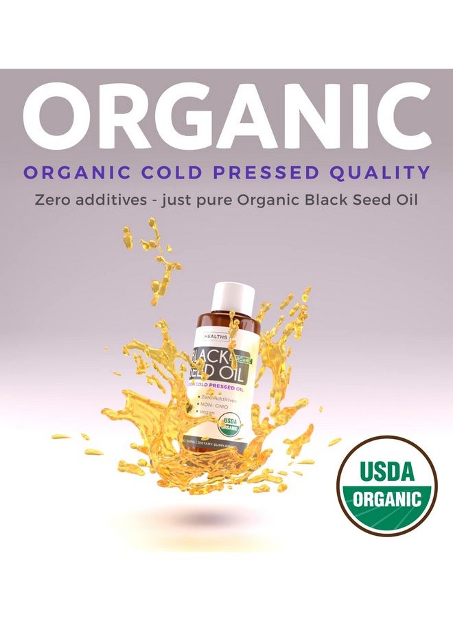 Healths Harmony Usda Organic Black Seed Oil Liquid (8 Fl Oz) Premium Coldpressed Nigella Sativa Producing Pure Black Cumin Seed Oil Antioxidant Supplement Vegan Glutenfree & Nongmo (No Pills Or Capsules)  - Image 5