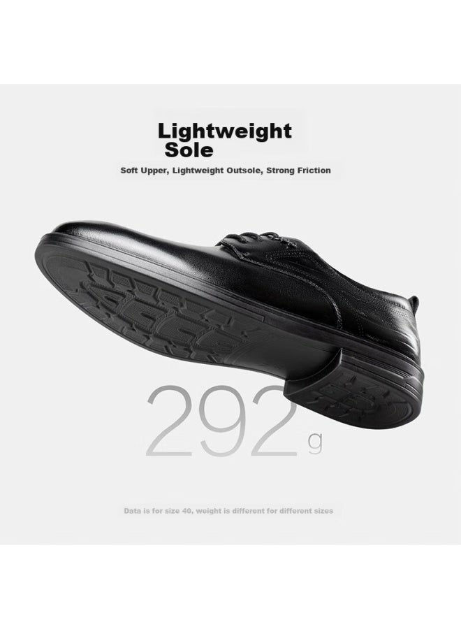 YEARCON Yierkang Men's Shoes, Round Toe Formal Business Shoes, Fashionable Lace-up Leather Shoes, Derby Wedding Shoes, 53449w, Black, Size 38 - Image 4
