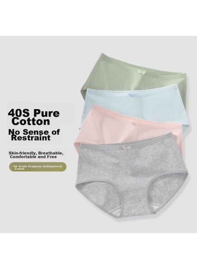Deanfun Women's Underwear, 95% Cotton, 7a Antibacterial, Solid Color, Simple And Natural Waist, Women's Triangle Briefs, Four Pieces Gift Box, Xxl - Image 2