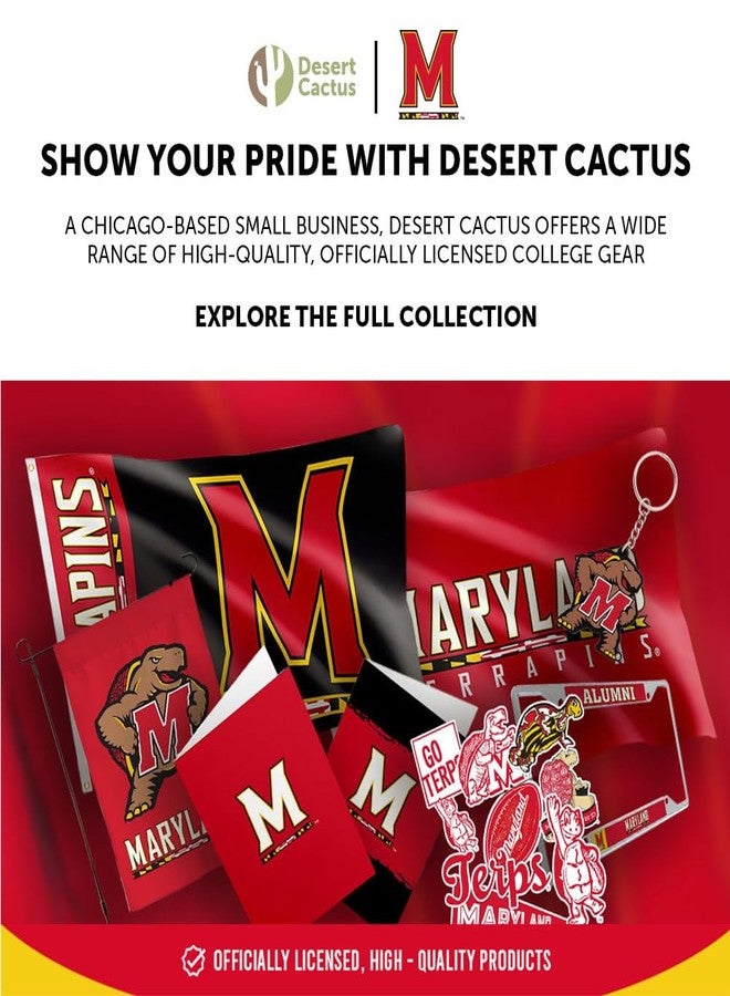Desert Cactus University of Maryland Disposable Napkins Terrapins UMD Terps 20 Count 2 Ply 13 inch Square Party Celebration (Design A) - Image 4
