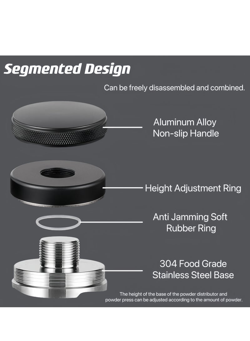 NETTING 53mm Coffee Distributor, 304 Stainless Steel Barista Levelling Tool & Professional Espresso Hand Tampers, AdJustable Depth - Image 3