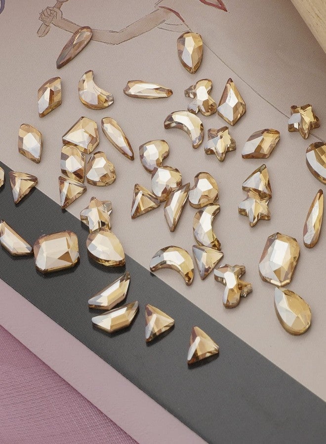 Canvalite 2518Pcs Nail Rhinestones Gems 12 Styles 3D Glass Champagne Crystals Charms Shiny Multi Shape Flatback Rhinestones with Gems Picker and Tweezers for DIY Nail Art - Image 4