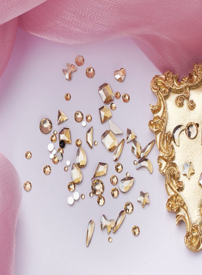 Canvalite 2518Pcs Nail Rhinestones Gems 12 Styles 3D Glass Champagne Crystals Charms Shiny Multi Shape Flatback Rhinestones with Gems Picker and Tweezers for DIY Nail Art - Image 5