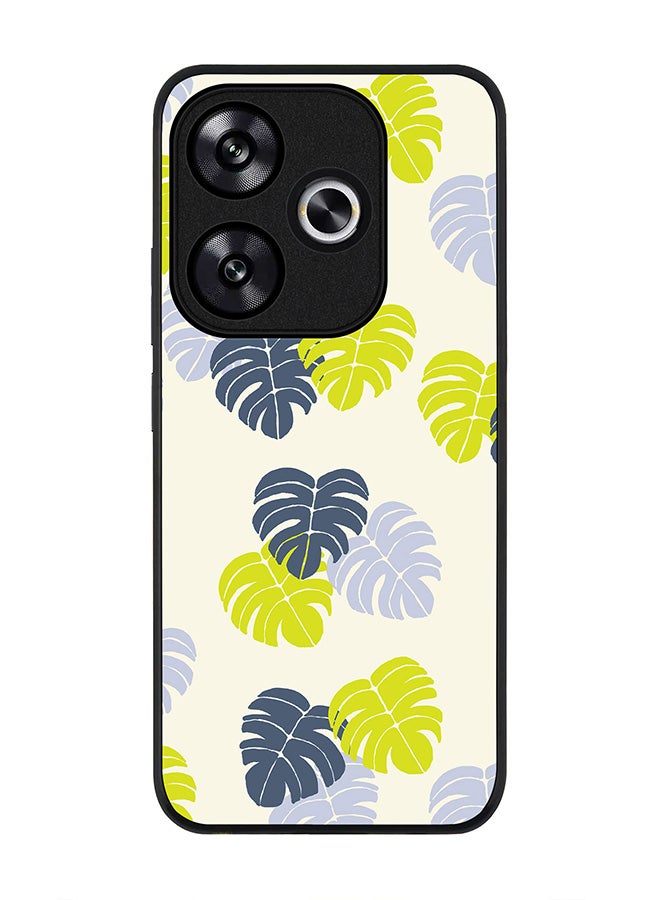 Stylizedd Rugged Black edge case for Xiaomi Poco F6 / Xiaomi Redmi Turbo 3, Slim fit Soft Case Flexible Anti Drop TPU Gel Thin Cover -  Island Leaves - Image 1
