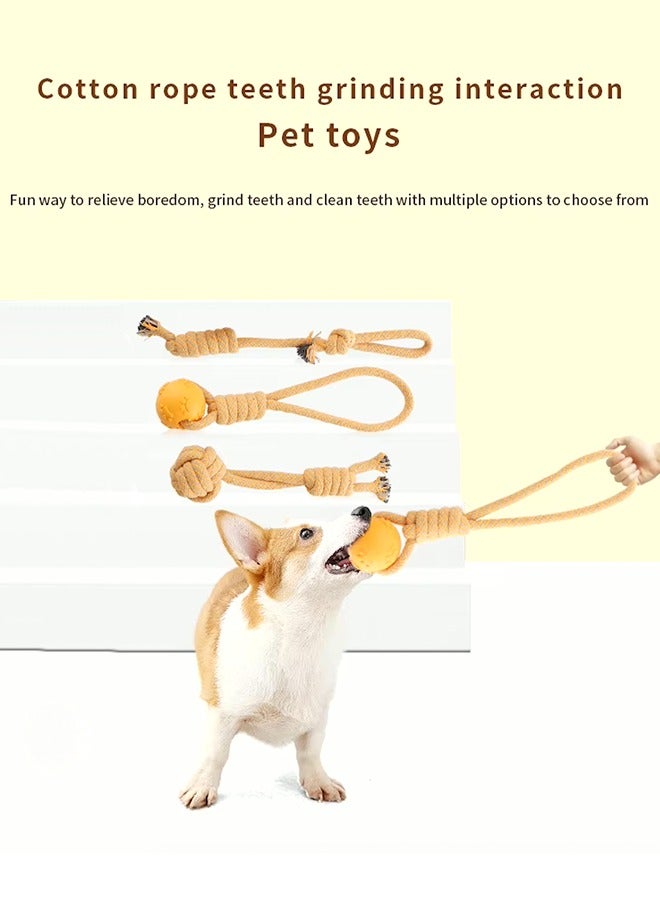 New Style Cotton Rope Dog Toys, Suitable for Small Medium-Sized Dog Breeds, Interactive Can Grind Teeth Can Training, Healthy ToothDog Rope Ball Chew Toy, Dental Knot Cotton Tug-of-War, Bite Molar Interactive Treat Toy, Soft Bite-Proof Stuffed Teething, Durable Indestructible Grinding Toy 1PC - Image 3
