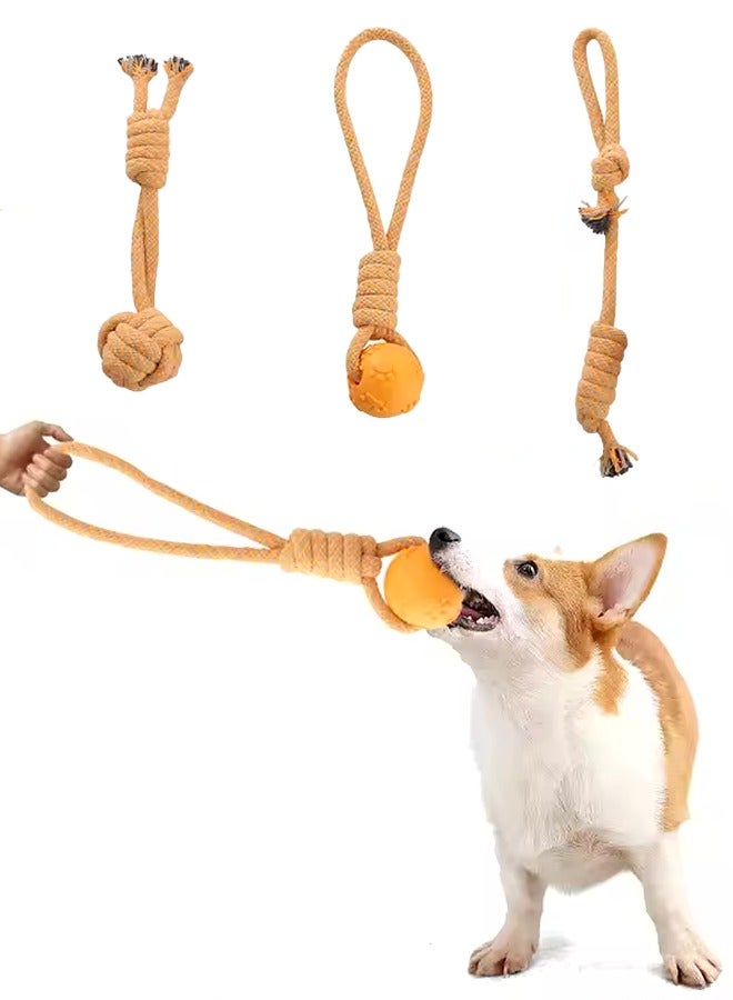 New Style Cotton Rope Dog Toys, Suitable for Small Medium-Sized Dog Breeds, Interactive Can Grind Teeth Can Training, Healthy ToothDog Rope Ball Chew Toy, Dental Knot Cotton Tug-of-War, Bite Molar Interactive Treat Toy, Soft Bite-Proof Stuffed Teething, Durable Indestructible Grinding Toy 1PC - Image 2
