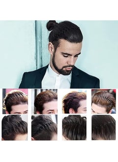 بونيتو 5 قطع ربطة شعر مموجة زنبركية معدنية، طوق للشعر عصري بسيط من اكسسوارات اغطية الراس للرجال والنساء - اسود  - Image 4
