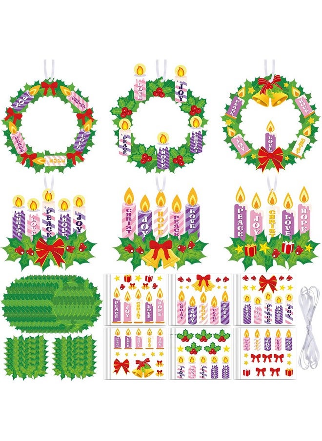Containlol - 36 Sets Christmas Advent Wreath Craft Kits Advent Art And Craft Make Your Own Advent Candle Craft With Joy Christ Peace Hope Love For Xmas Home School Classroom Church Activities - Image 1