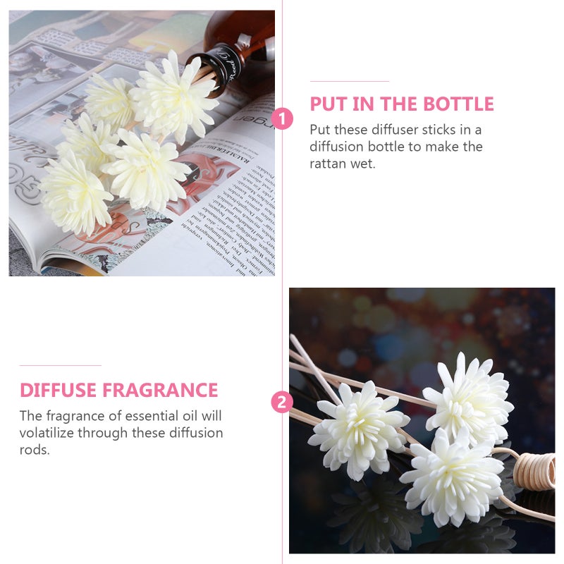 12Pcs Simulated Flower Shaped Sticks Diffuser Stick Handicrafs White - Image 4