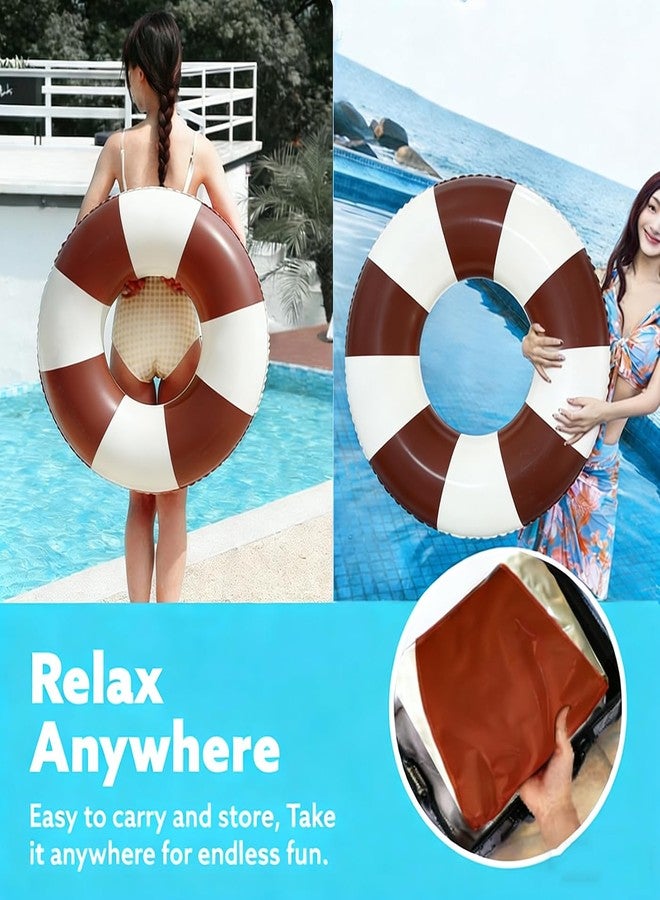 WAYTOSUC 2PCS Floats for Adults Rings Striped Pool Float Large Swim Ring for Adults,34 Inch Classic Striped Teens Adult Inner Tubes Summer Beach Bachelorette Party (Multi,1) - Image 4
