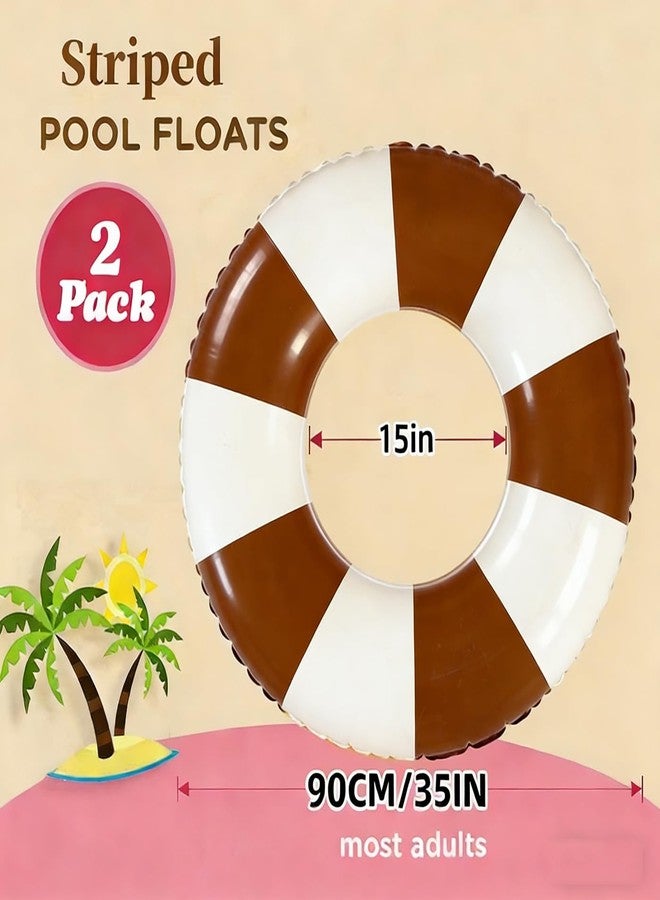 WAYTOSUC 2PCS Floats for Adults Rings Striped Pool Float Large Swim Ring for Adults,34 Inch Classic Striped Teens Adult Inner Tubes Summer Beach Bachelorette Party (Multi,1) - Image 2