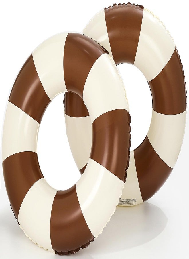 WAYTOSUC 2PCS Floats for Adults Rings Striped Pool Float Large Swim Ring for Adults,34 Inch Classic Striped Teens Adult Inner Tubes Summer Beach Bachelorette Party (Multi,1) - Image 1