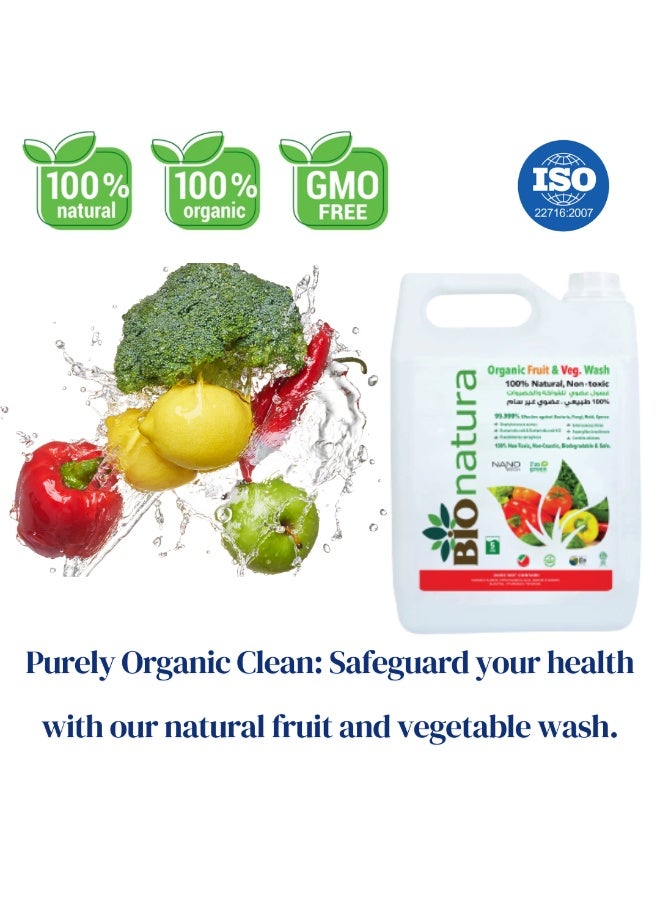 BioNatura Organic Fruit and Vegetable Wash Spray 5ltr Natural Veggie Cleaner, Produce Disinfectant, Non-Toxic, Plant-Based, Eco-Friendly, Biodegradable, Kitchen Essential - Image 3