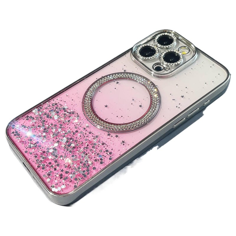 PC MagSafe Case for iPhone 13 with Shockproof and Drop Protection plus Shockproof plus Anti-Fingerprint plus Strong Magnetic in Pink - Image 1