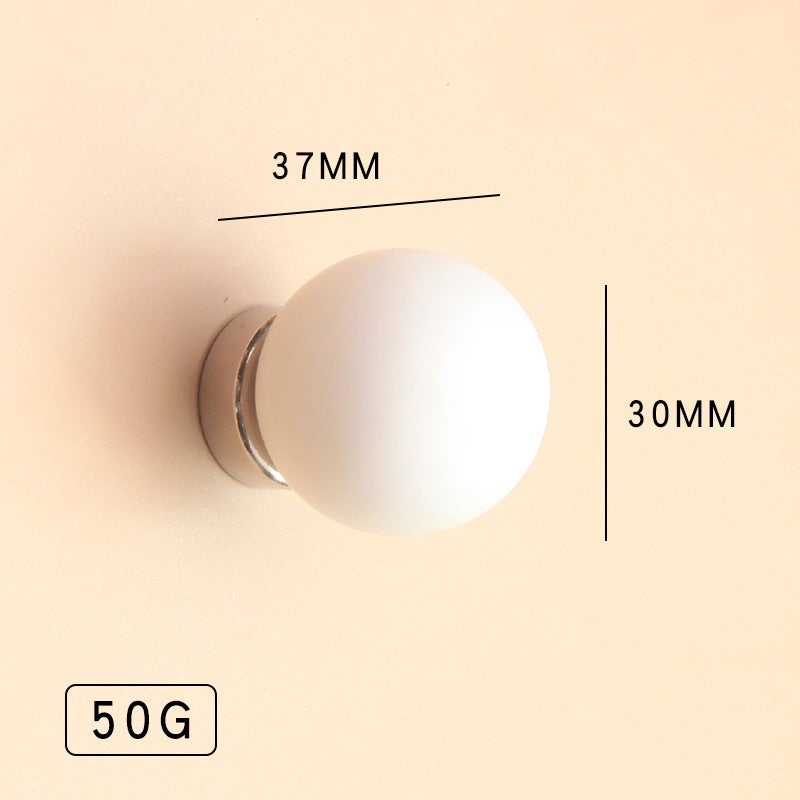 Ceramic Multi-barrel Powerful Magnet Hooks Home Decor Wall Art Fridge Magnet Adhesive Stickers No Nail Hooks Decorative Hangers White matte ceramic ball-magnetic hook 