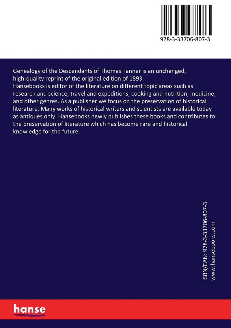 Genealogy of the Descendants of Thomas Tanner - Image 2