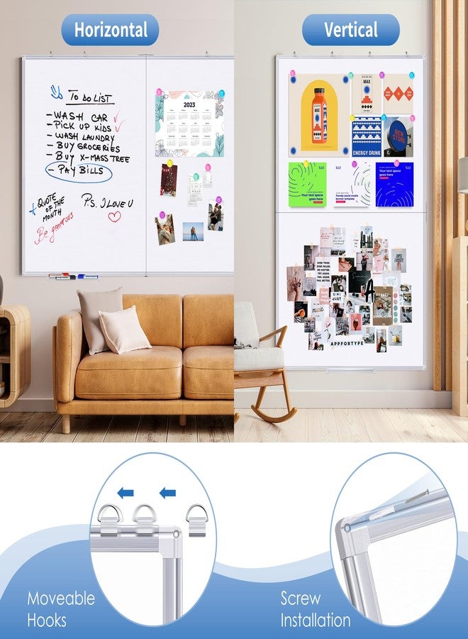 Tripollo Magnetic Whiteboard Dry Erase, 48 x 36 inch Large White Board for Wall, Foldable Aluminum Frame Hanging Whiteboards for Home Classroom Office - Image 4