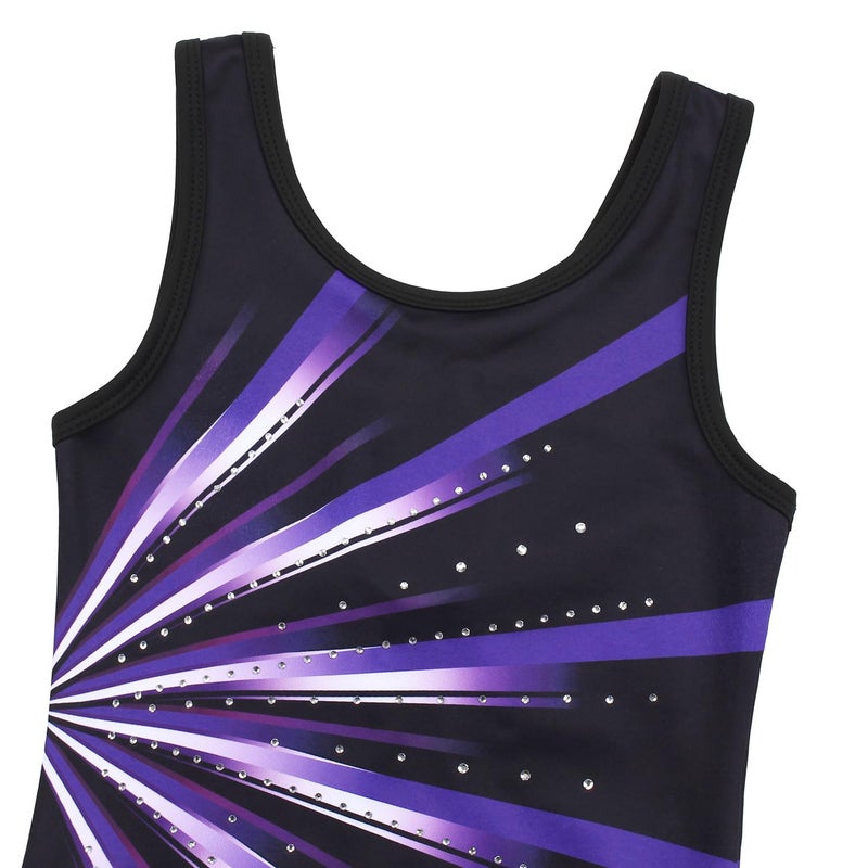 JOYSTREAM Gymnastics Leotards for Girls With Shorts Sparkly Ballet Dance Activewear Luminous Purple,12-13Years - Image 3