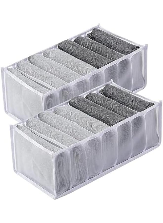 2Pcs Drawer Organizer Dividers, Collapsible Storage Bins, Underwear Storage Closet/Closet Organizer Drawer Organizer For Socks, Bras, Scarves & Tie Storage Solutions - Image 1