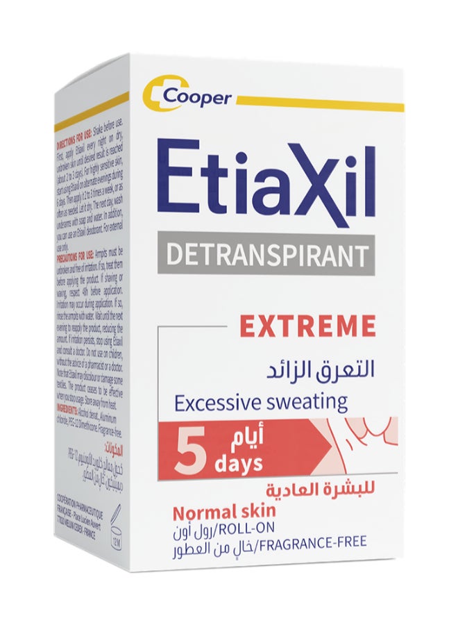 Etiaxil DETRANSPIRANT ANTIPERSPIRANT DEO UNDERARMS 5 DAYS ROLL ON 15ML - Image 1