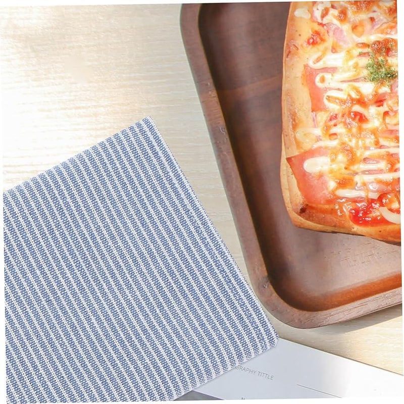 مناديل سكاندينافية من الكتان والقطن مع خطوط، وحصائر عازلة غير قابلة للانزلاق لمائدة العائلة - Image 4