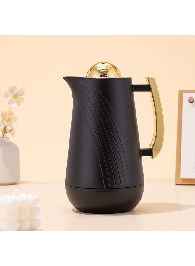1L Thermos Flask - Gold Handle + Glass Red Bottom, 4 Colors