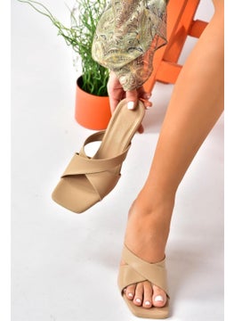 Fox Shoes Ten Cross Strap Thick Heeled Women's Slippers P590033009  - Image 2