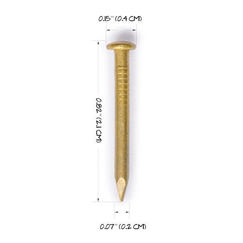 Hardware Philosophy Pure Brass Nails, 0.8 Inch, Bag of 100 - Architectural, Interior Design, Doors, Furniture Cabinet Customization Hardware - Image 2