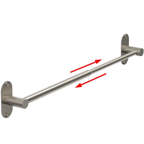 MIROAMZ Towel Bar Adjustable 144inch 252inch Towel Rack Self Adhesive Wall Mounted for Bathroom Kitchen Hand Towel Holder Cloths Hanger 304 Stainless Steel Organizer Single Bar Brushed Nickel - Image 1