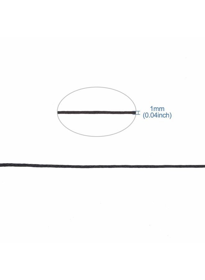 Mega Pet 100 Yards Black Waxed Cotton Cord Threads Braided Beading Cord Strings Bracelet Necklace Wire 1mm(0.04 inch) with Spool for Bracelets Necklace Jewelry Making Friendship Bracelet - Image 2