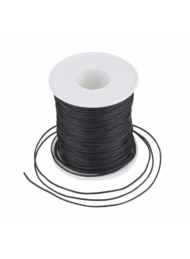Mega Pet 100 Yards Black Waxed Cotton Cord Threads Braided Beading Cord Strings Bracelet Necklace Wire 1mm(0.04 inch) with Spool for Bracelets Necklace Jewelry Making Friendship Bracelet - Image 5