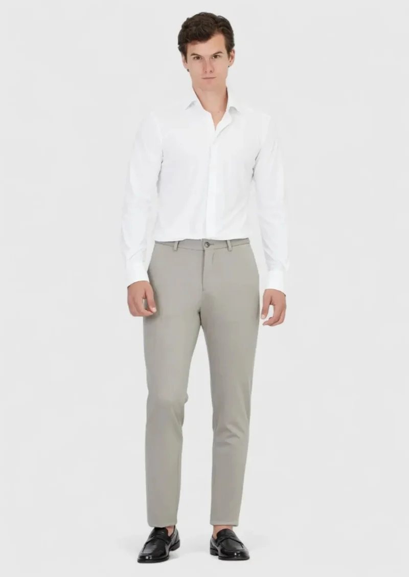 RAMSEY Grey Knitting Jogging Fit Casual Trousers