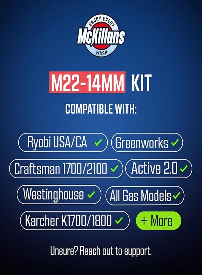 McKillans® 2025 Automatic M22-14mm Pressure Washer Quick Connect Kit - M22 to 3/8 Quick Connect Pressure Washer Fittings - Power Washer Accessories - Hose Adapter Set - 8-Piece Kit (Stainless Steel) - Image 4