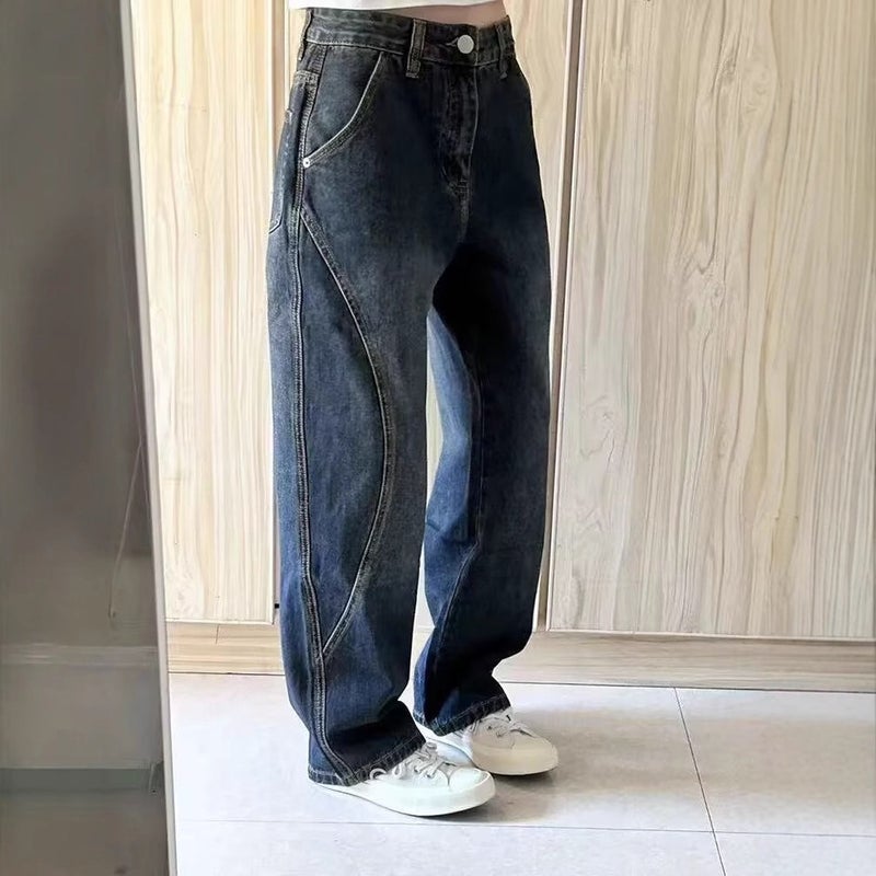 Unisex Classic Denim Jeans Loose Fit Daily Outdoor Wear - Image 3