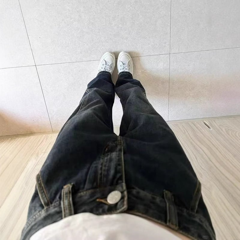 Unisex Classic Denim Jeans Loose Fit Daily Outdoor Wear - Image 2