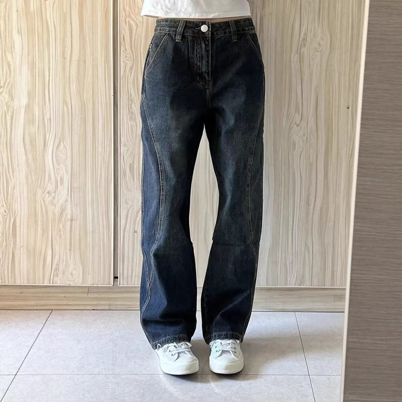 Unisex Classic Denim Jeans Loose Fit Daily Outdoor Wear - Image 1