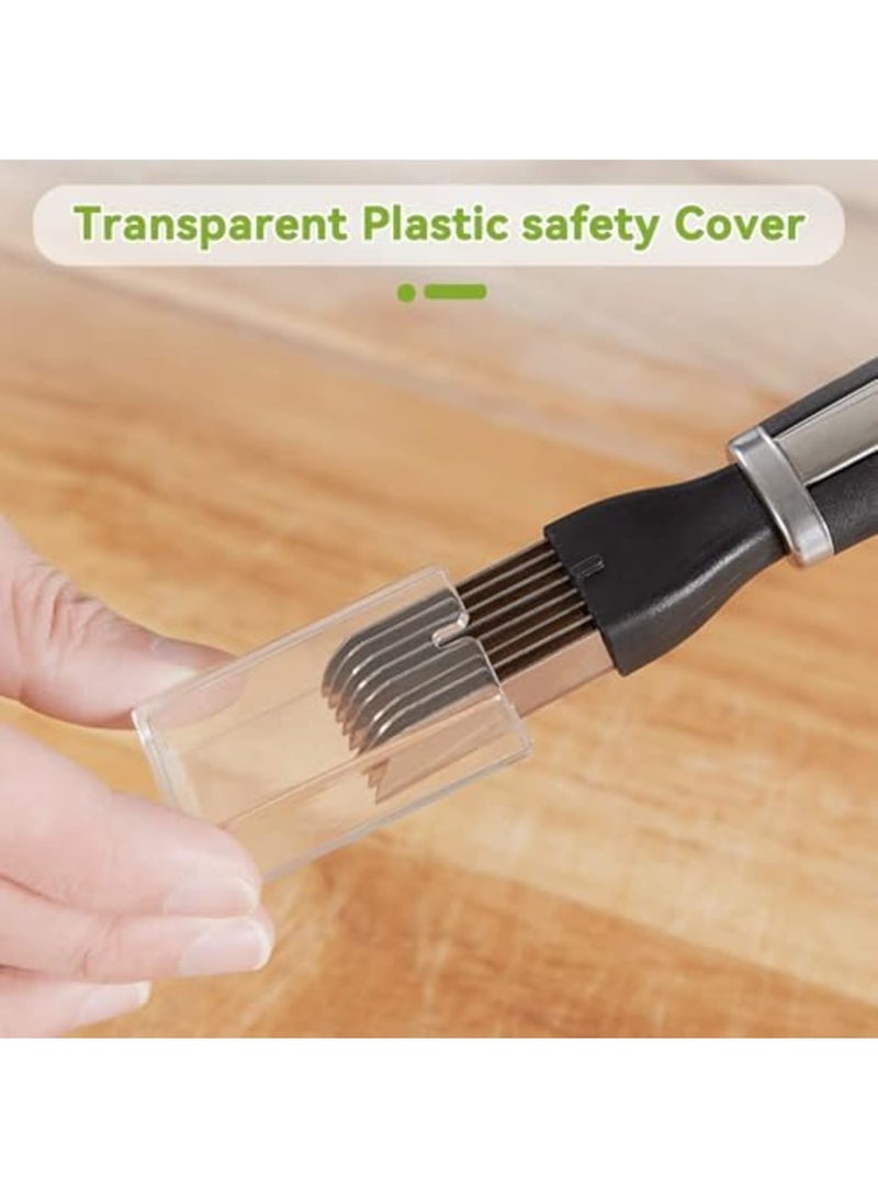 SYOSI 2PCS Onion Shredder - Multifunction Stainless Steel Vegetable Cutter, Stainless Steel Scallion Slicer Shred for Quick and Even Cutting, Kitchen Cooking Gadget for Green Onion Cucumber Kiwi Potato - Image 4