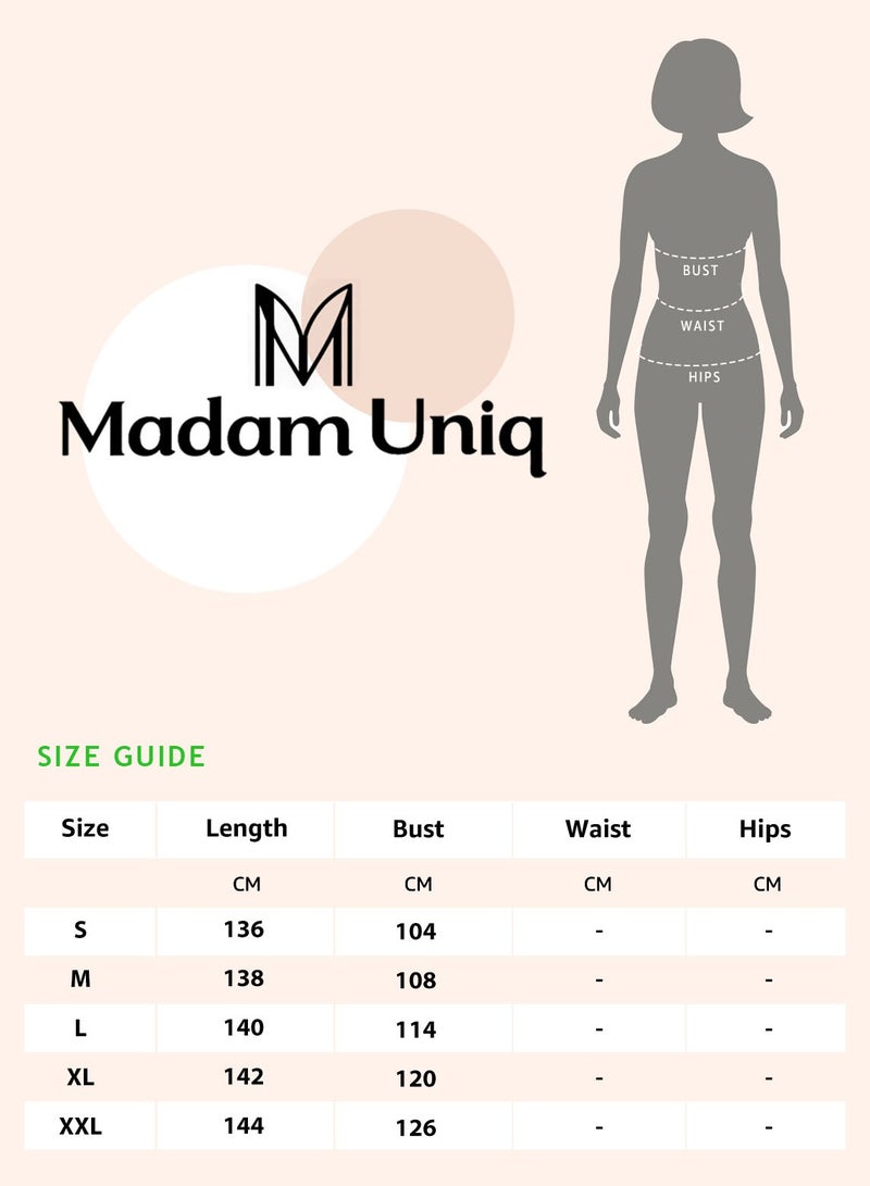 Madam Uniq Women's long sleeved embroidered long Jalabiyas Kaftan dress  - Image 5