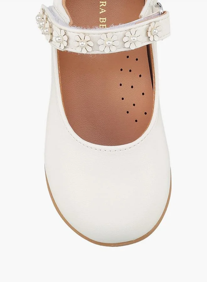 Flora Bella By Shoexpress WHITE Girls Hook & Loop Mary Jane Shoes for Women | Best Price UAE